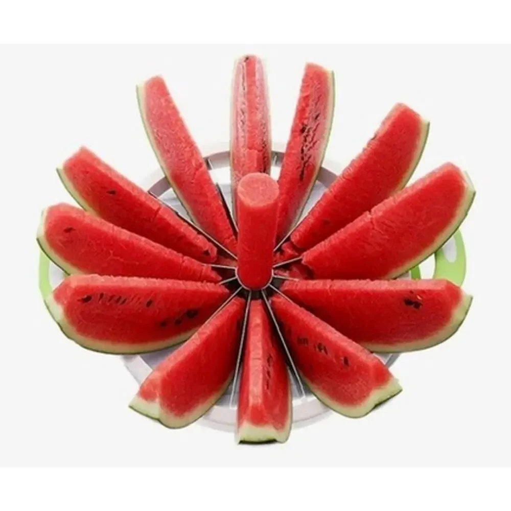 Modern Home Watermelon Melon Slicer Cutter‎ Corer 12-Slice Dual Handles